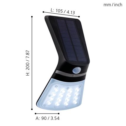 Eglo - Solar lamp met sensor LED/2W/3,7V IP44