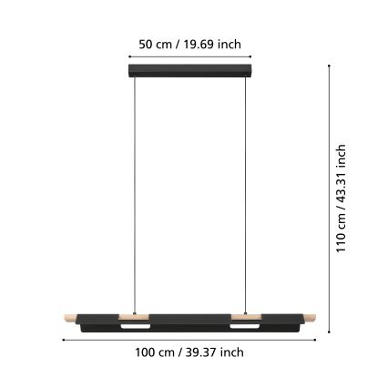 Eglo - LED Lustre dimmable sur câble LED/27W/230V