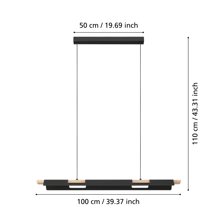 Eglo - LED Lustre dimmable sur câble LED/27W/230V