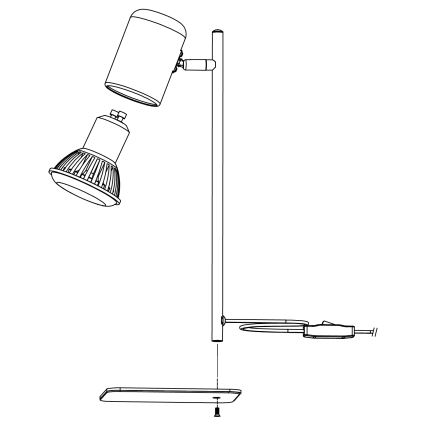 Eglo - LED Tafel Lamp 1xGU10/4,5W/230V wit