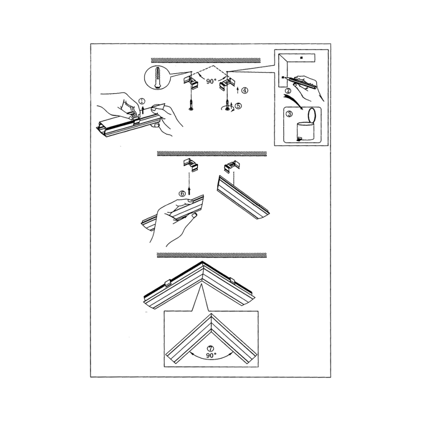 Eglo - Hoekprofiel voor LED-strips 18x18x110 mm