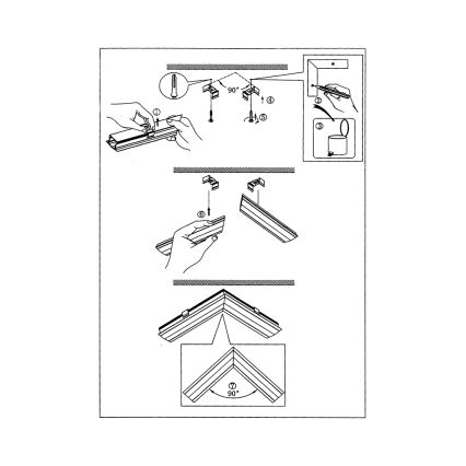 Eglo - Profil d'angle pour rubans LED 18x18x110 mm