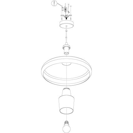 Eglo - LED RGB Dimbare hanglamp aan koord TABANERA-C 1xE27/9W/230V