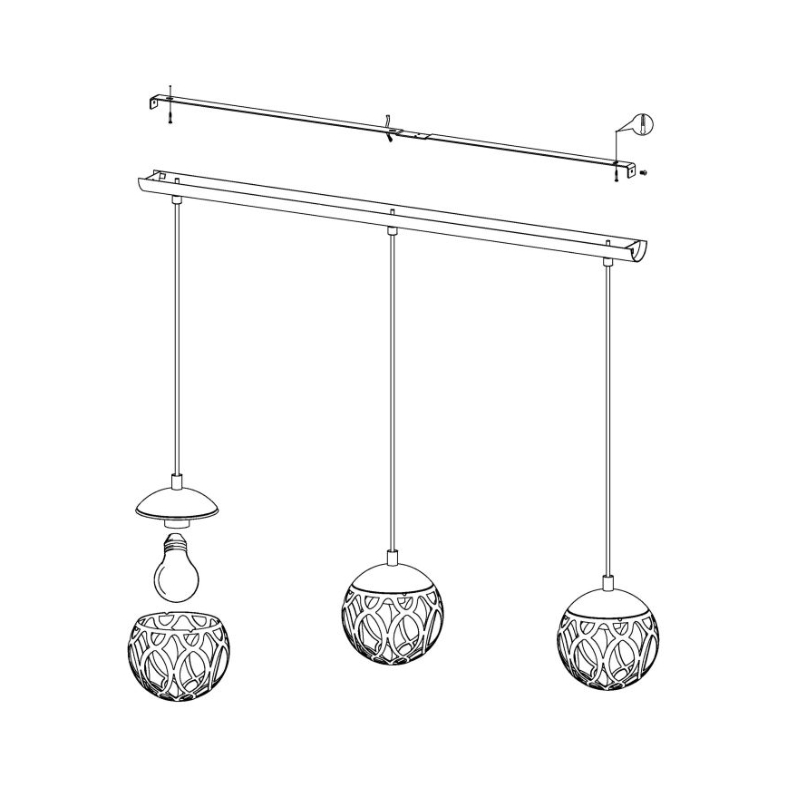 Eglo - Suspension avec fil 3xE27/60W/230V