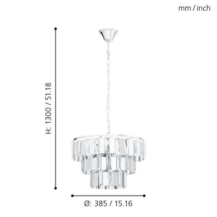 Eglo 99095 - Hanglamp aan ketting ERSEKA 5xE14/40W/230V