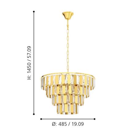 Eglo 99097 - Hanglamp aan ketting ERSEKA 7xE14/40W/230V