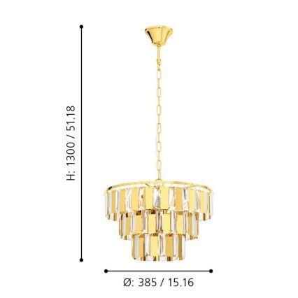 Eglo 99098 - Hanglamp aan ketting ERSEKA 5xE14/40W/230V