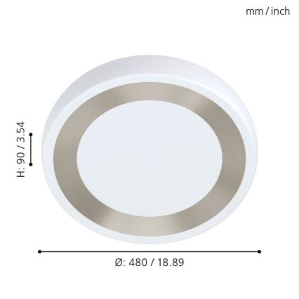 Eglo - LED Plafondlamp LED/22W/230V