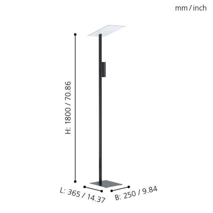 Eglo - Lampadaire LED 2xGU10/5W/230V