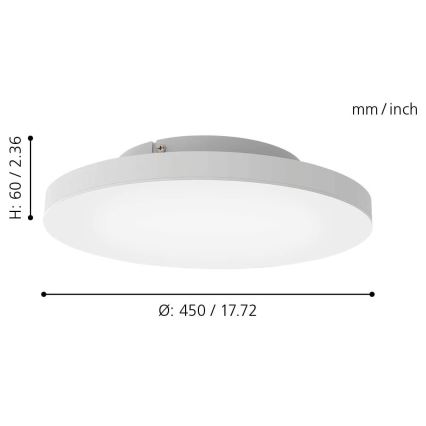 Eglo - LED RGB plafondlamp dimbaar TURCONA-C LED/20W/230V + AB