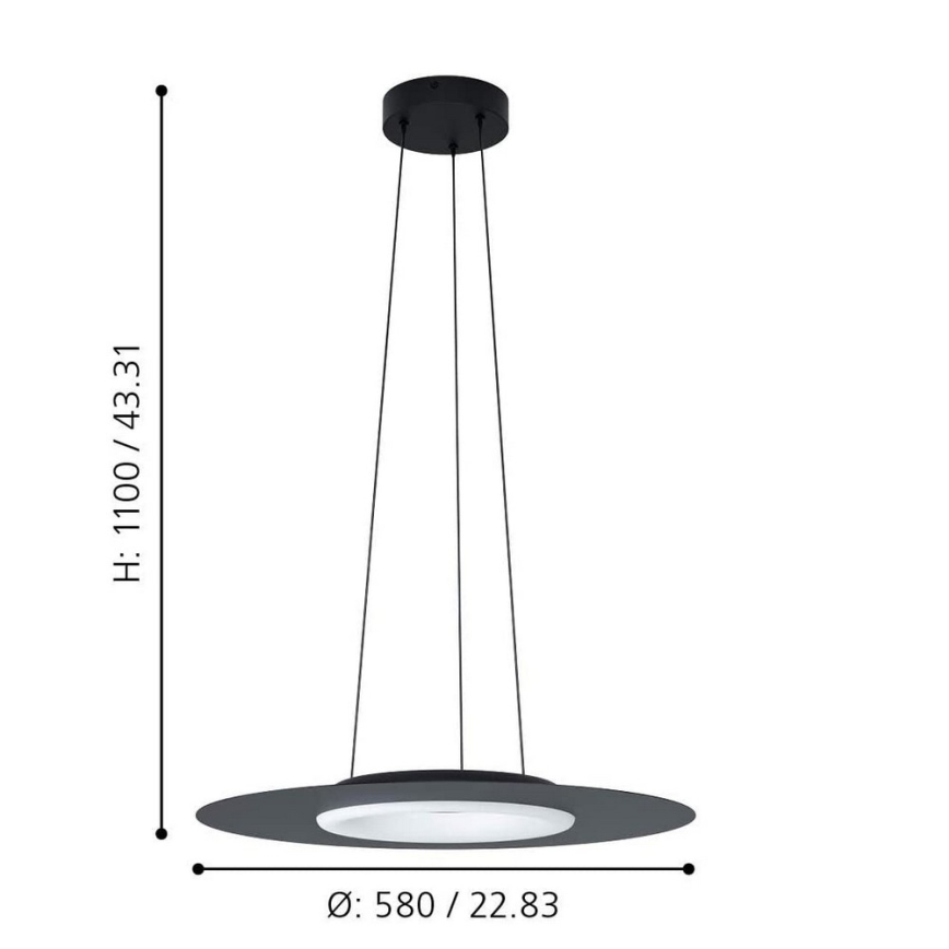 Eglo - LED RGB Hanglamp aan koord COMPO ROSSO-C LED/16W/230V + AB