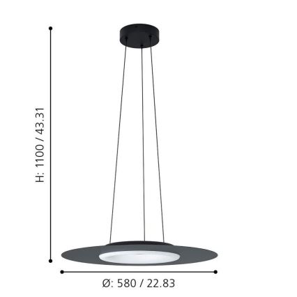 Eglo - Suspension filaire LED RVB à intensité variable COMPO ROSSO-C LED/16W/230V