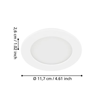 Eglo - LED inbouwspot 5,5W/230V Ø 11,7 cm