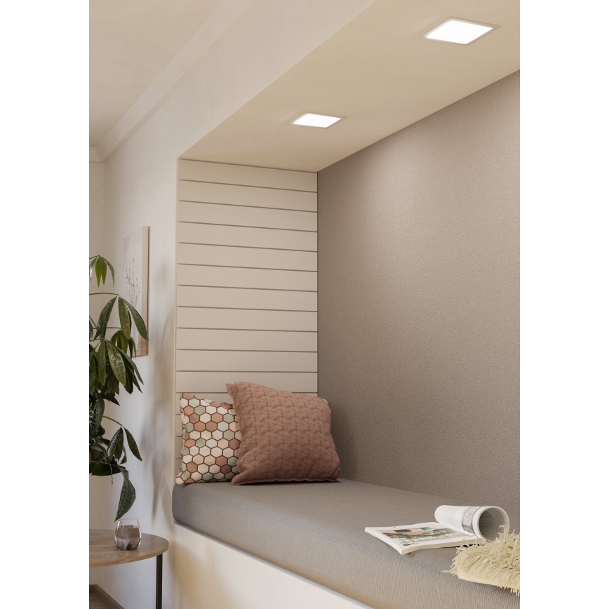 Eglo - Plafonnier encastré LED 10,5 W / 230 V, 16,6 x 16,6 cm