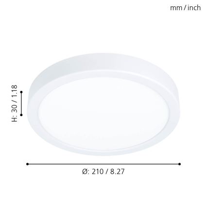 Eglo - Dimbare LED-plafondlamp LED/16,5W/230V Ø 21 cm