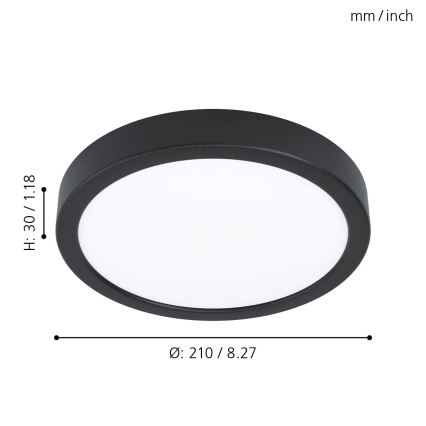 Eglo - Dimbare LED-plafondlamp 16,5W/230V Ø 21 cm