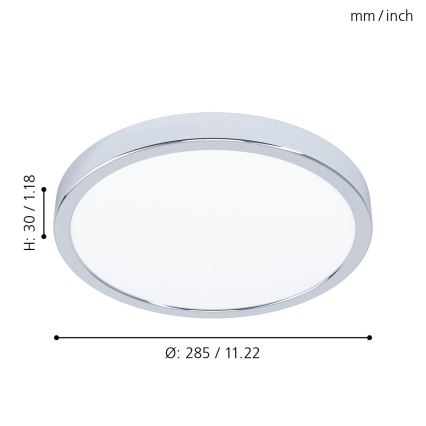 Eglo - Plafonnier LED pour salle de bains LED/20W/230V IP44 Ø 28,5 cm