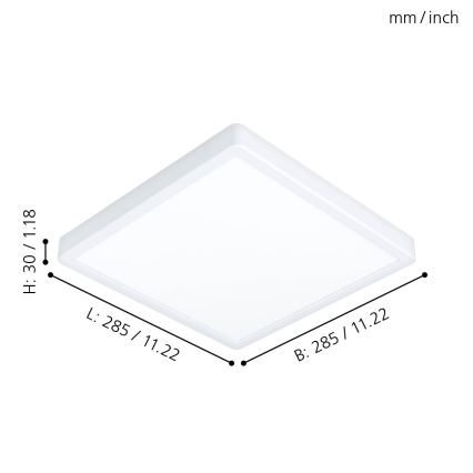 Eglo - LED-plafonnière voor badkamer LED/20W/230V IP44 28,5x28,5 cm