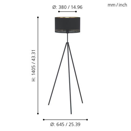 Eglo - Vloerlamp 1xE27/40W/230V