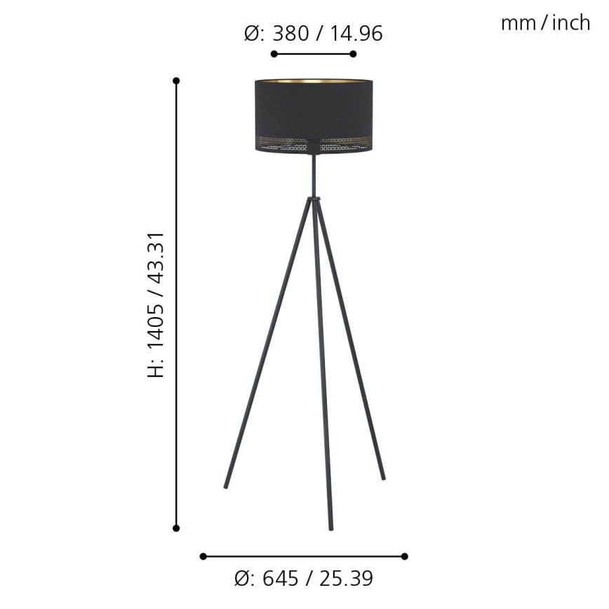 Eglo - Vloerlamp 1xE27/40W/230V