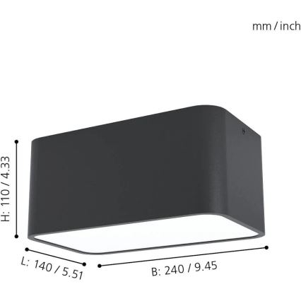 Eglo 99284 - Plafondlamp GRIMASOLA 2xE27/28W/230V
