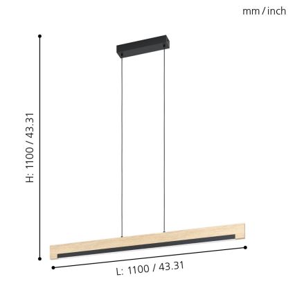 Eglo - Suspension filaire LED à intensité variable LED/25,5W/230V