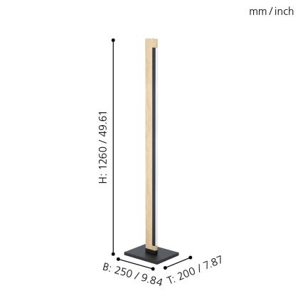 Eglo - LED Dimbaar aanraken Staande lamp CAMACHO LED/22W/230V
