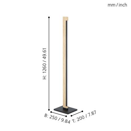 Eglo 99296 - Lampadaire à intensité variable CAMACHO LED/22W/230V