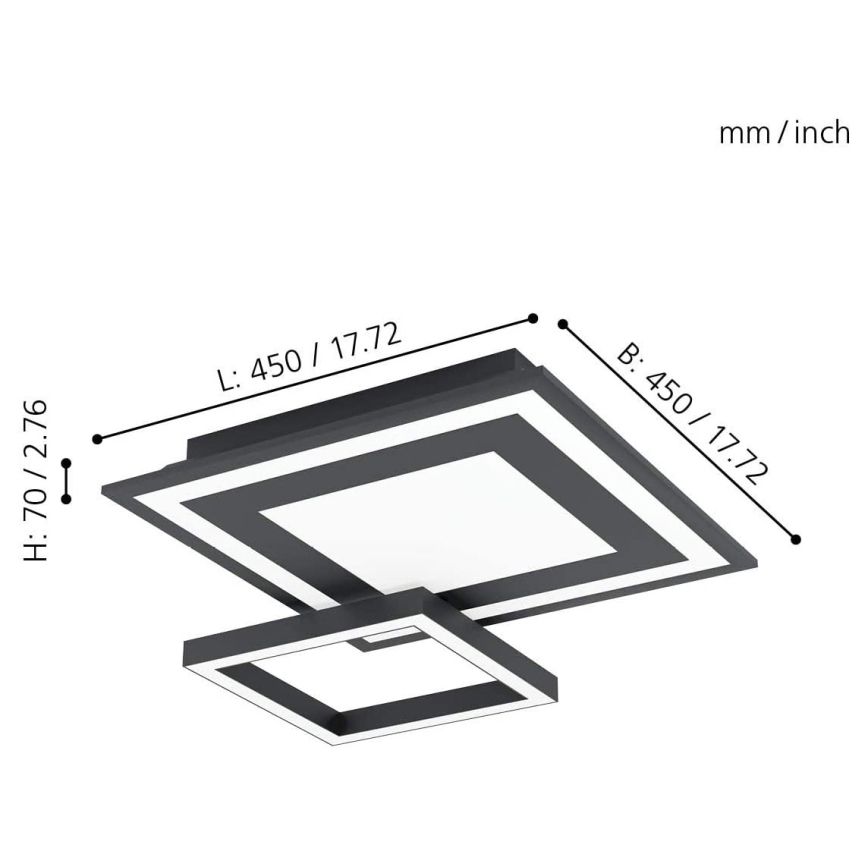 Eglo - LED RGB Dimbare plafondlamp SAVATAEILA-C LED/20W/230V