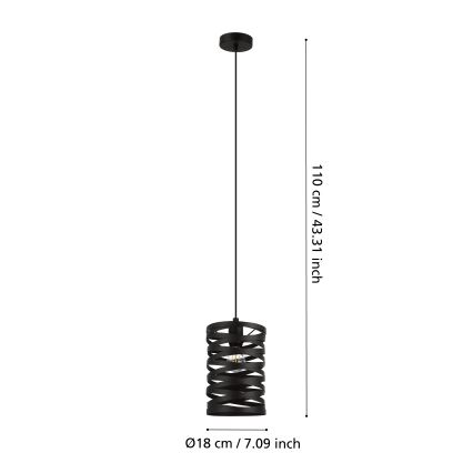 Eglo - Hanglamp aan koord 1xE27/40W/230V