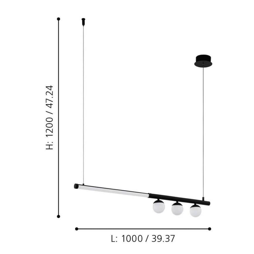 Eglo 99376 - Suspension sur câble PHIANEROS LED/22W/230V