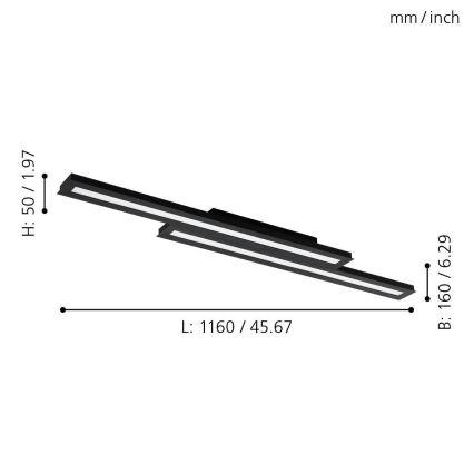 Eglo - LED RGB Dimbare plafondlamp SALITERAS-C 2xLED/10W/230V