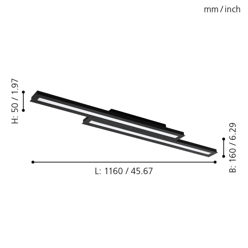Eglo - LED RGB Dimbare plafondlamp SALITERAS-C 2xLED/10W/230V