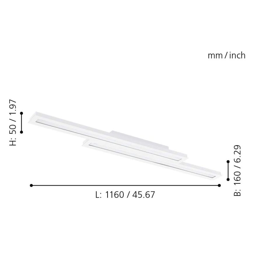 Eglo - LED RGB Dimbare plafondlamp SALITERAS-C 2xLED/10W/230V
