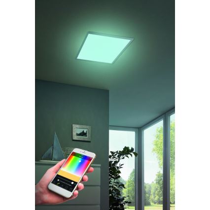 Eglo - LED RGB dimbare plafondlamp SALOBRENA-C LED/16W/230V 30x30 cm + afstandsbediening