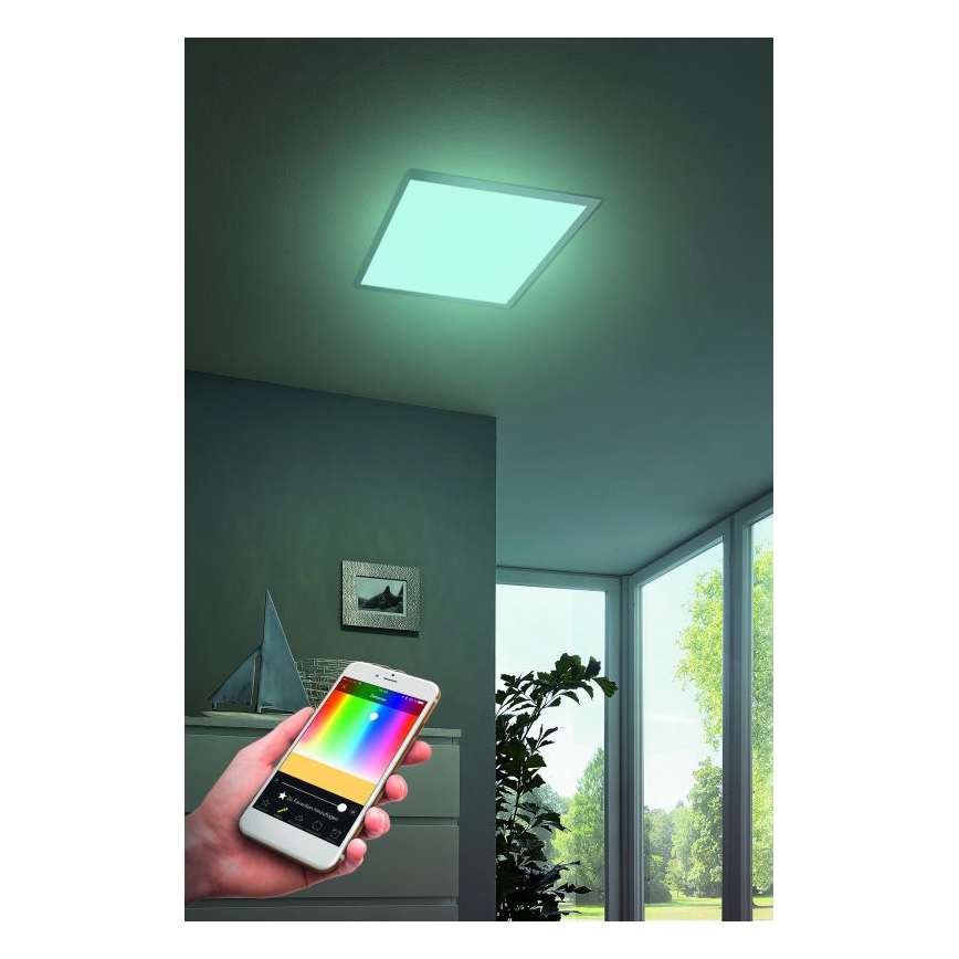 Eglo - LED RGB dimbare plafondlamp SALOBRENA-C LED/16W/230V 30x30 cm + afstandsbediening