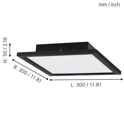 Eglo - LED RGB dimbare plafondlamp SALOBRENA-C LED/16W/230V 30x30 cm + afstandsbediening