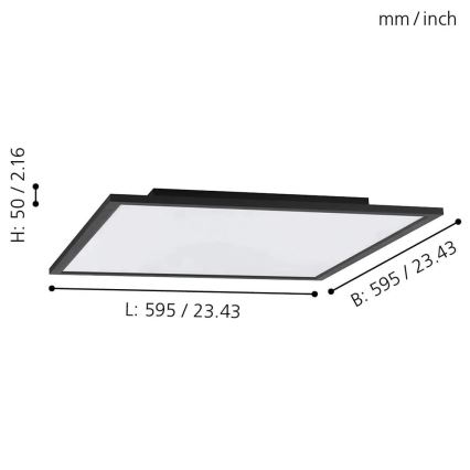 Eglo - Plafonnier à intensité variable RGB SALOBRENA-C LED/30,5W/230V + télécommande