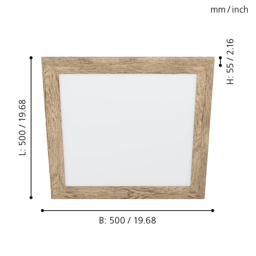 Eglo 99435 - LED plafondlamp PIGLIONASSO LED/20W/230V 500x500 mm