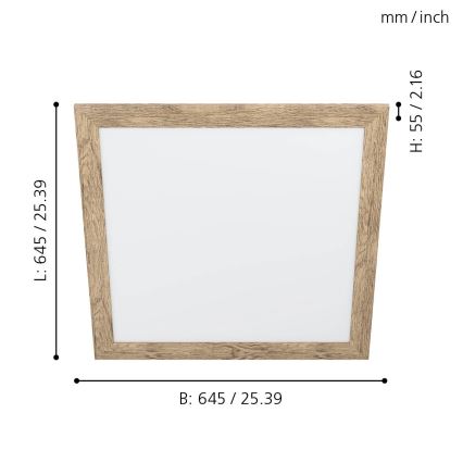 Eglo 99436 - Plafonnier LED PIGLIONASSO LED/32W/230V 645x645 mm