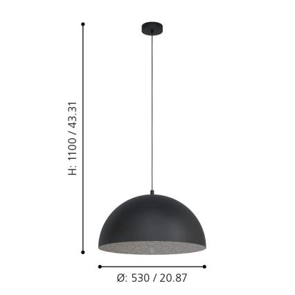 Eglo - Hanglamp aan koord 1xE27/40W/230V