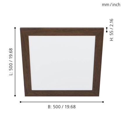 Eglo 99474 - Plafonnier LED PIGLIONASSO LED/20W/230V 500x500 mm