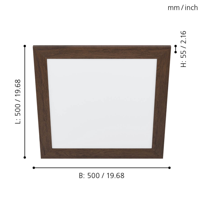 Eglo 99474 - Plafonnier LED PIGLIONASSO LED/20W/230V 500x500 mm