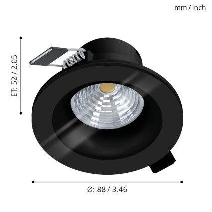 Eglo - Dimbare LED Badkamer Inbouw Lamp LED/6W/230V 2700K IP44