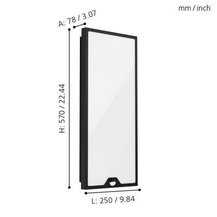 Eglo - LED Lamp voor Buiten met Sensor CASAZZA LED/18,5W/230V IP44