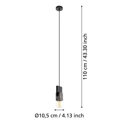 Eglo 99531 - Hanglamp met kabel LOBATIA 1xE27/40W/230V