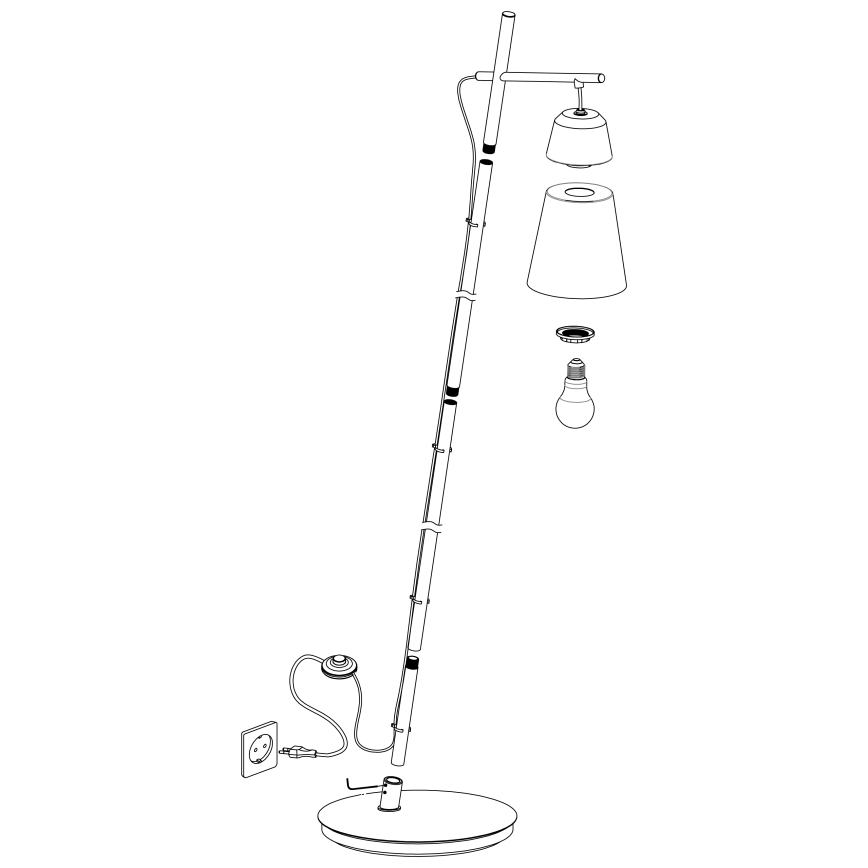 Eglo 99547 - Vloerlamp CANTERRAS 1xE27/40W/230V