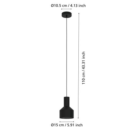 Eglo - Hanglamp aan koord 1xE27/40W/230V