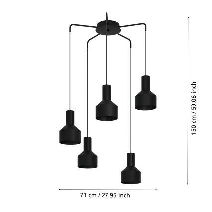 Eglo - Hanglamp aan koord 5xE27/40W/230V