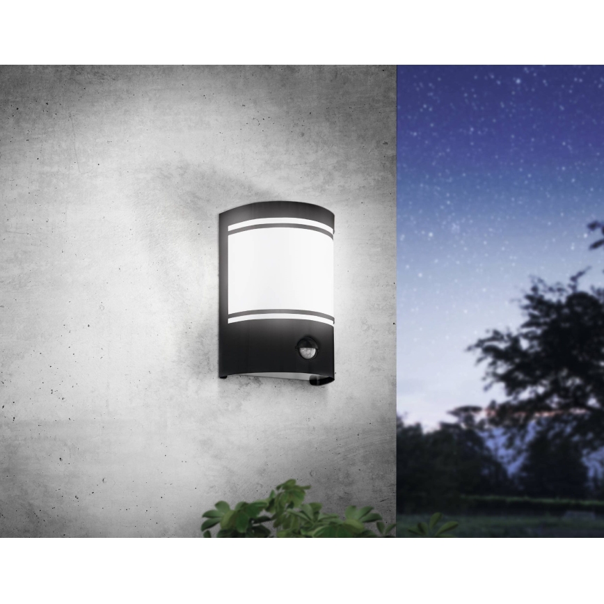 Eglo - Wand Lamp voor Buiten met Sensor 1xE27/40W/230V IP44